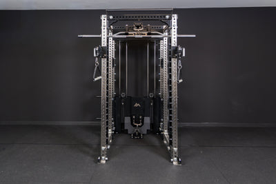 The Crossmember Pull-Up Bar on the front of an Ares™ 2.0 PR-5000 rack