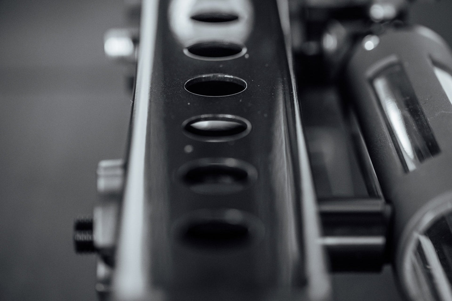 Close-up of Front Foot Extension Pair 2.0 holes on top 